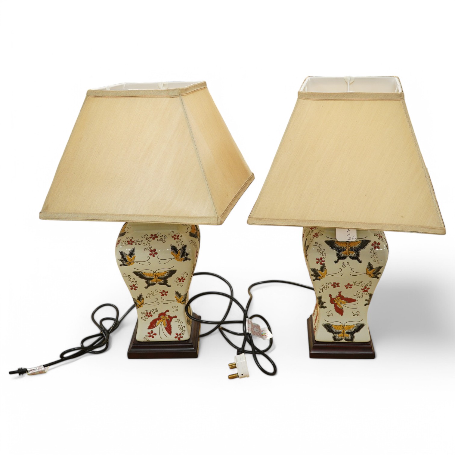 A pair of Contemporary decorative table lamps, 56cm high. Condition - good, untested